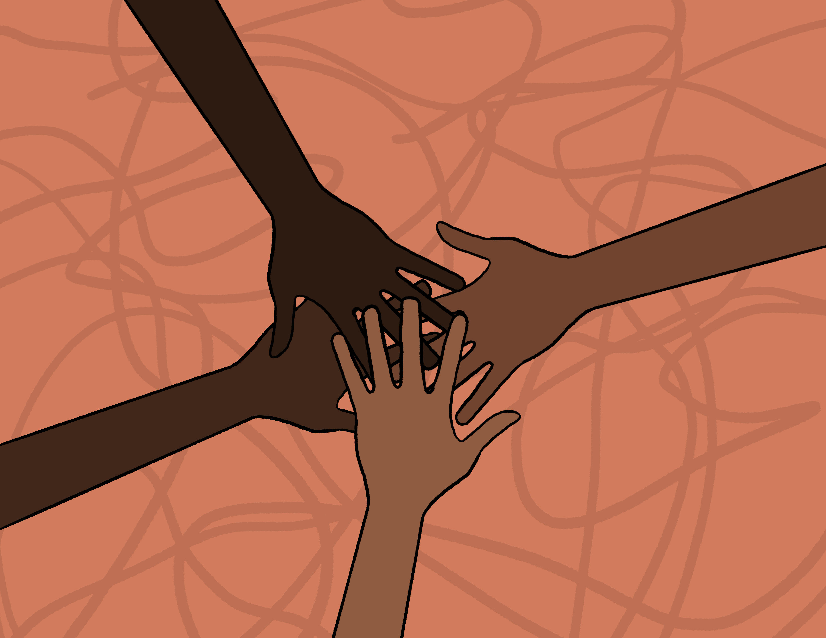 people joining hands